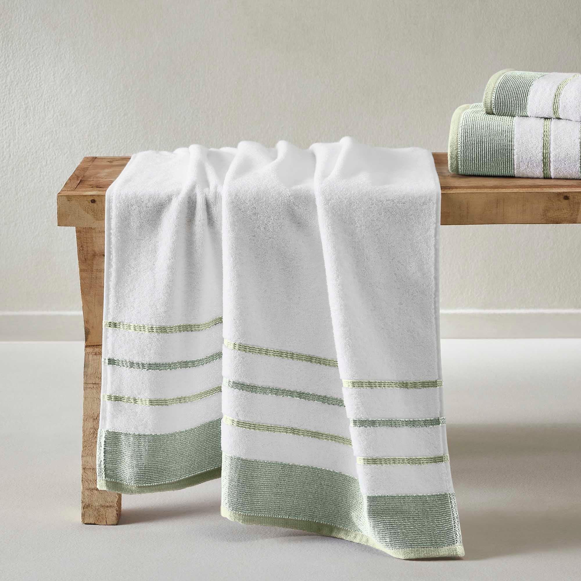 Decorative Cotton Stripe Bath Towel Set - Noelle Collection