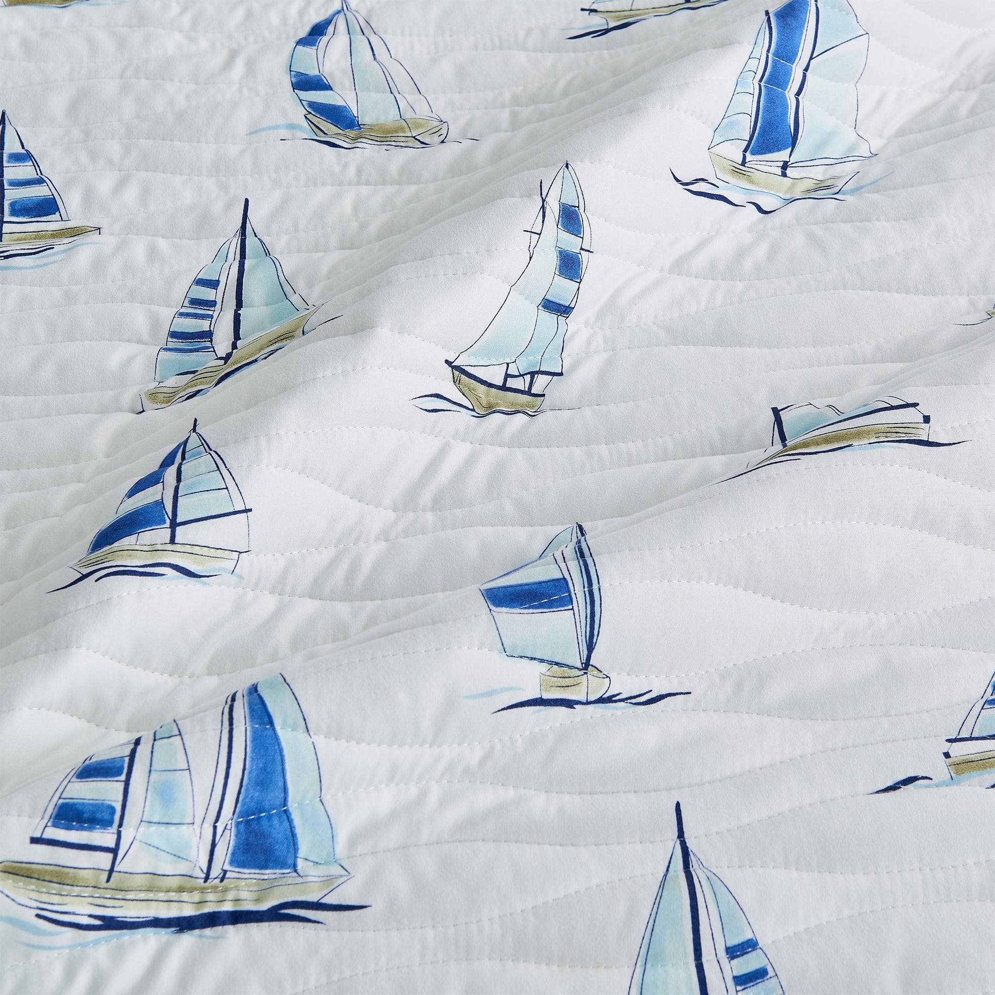 Coastal Blue Sailboat Quilt Set - Marzano Collection