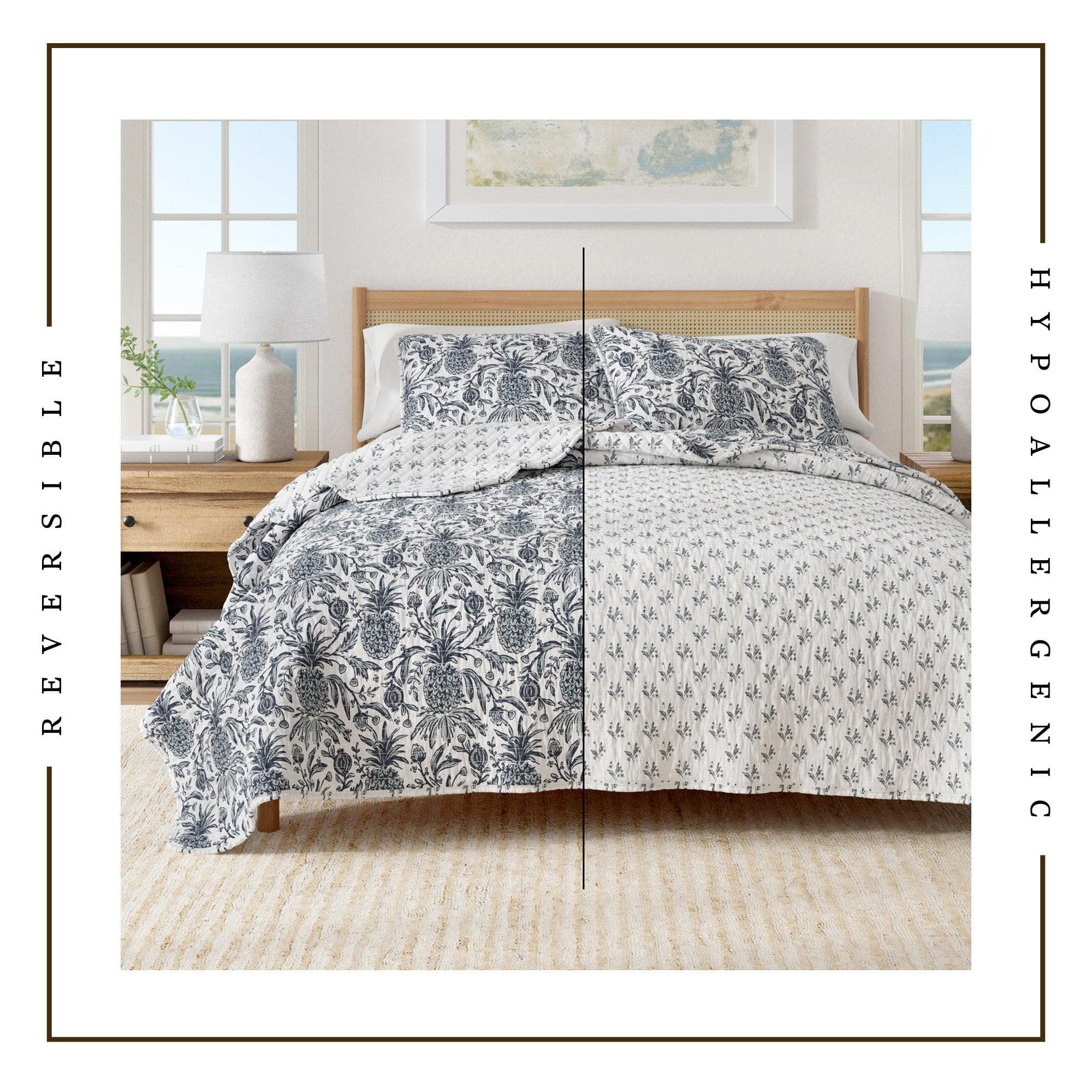 Coastal Printed Cotton Quilt Set - Bernice Collection