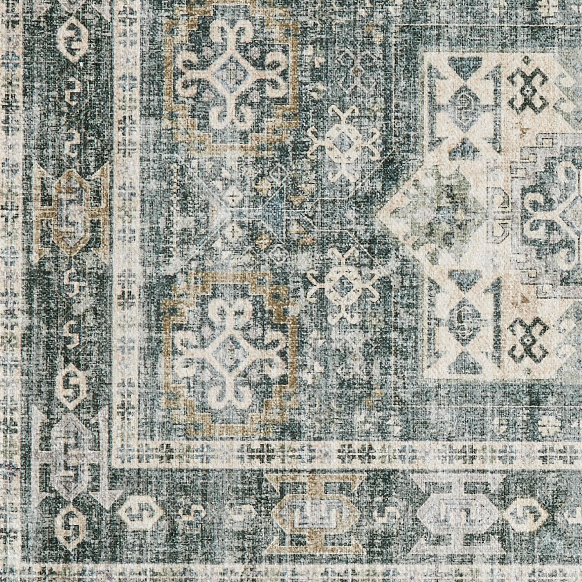Medallion Machine Washable Accent Area Rug & Runner 2 Pack - Nava Collection