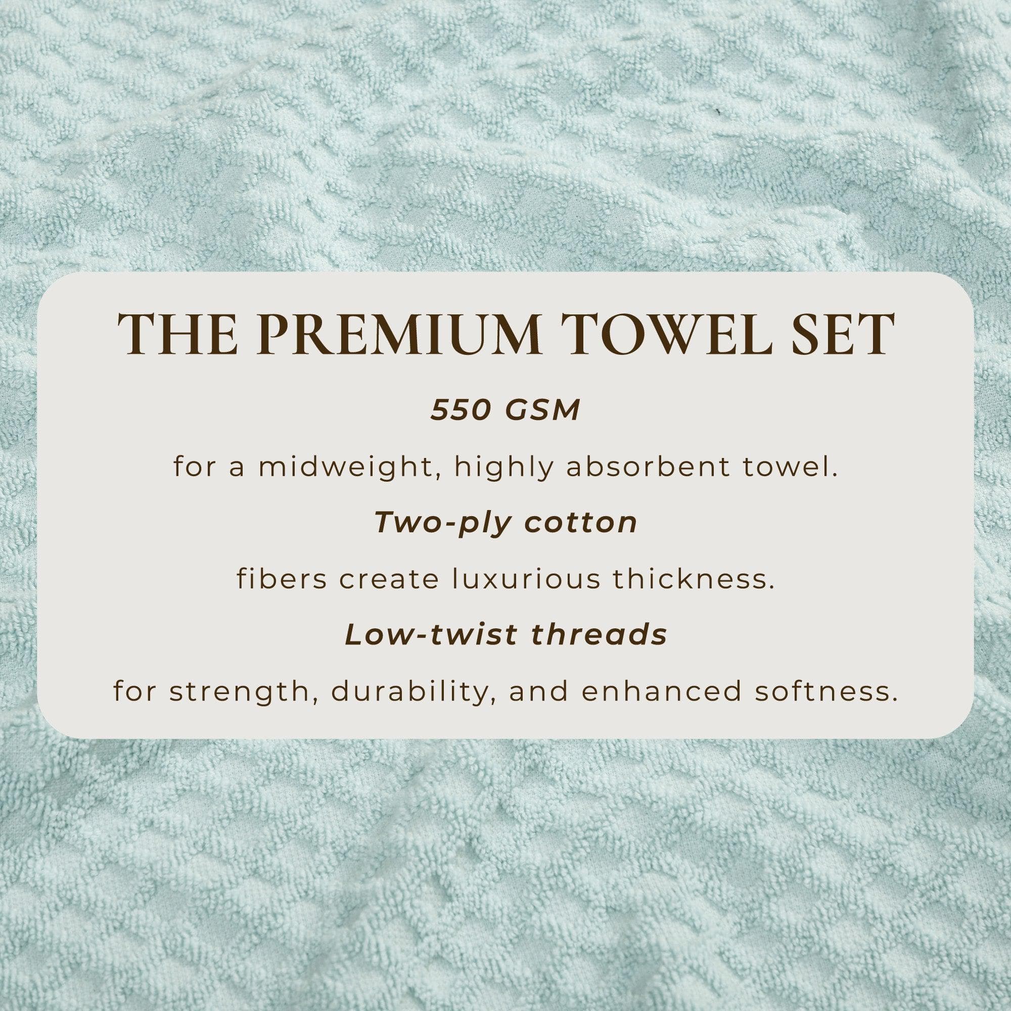 Cotton Diamond Waffle Weave Bath Towel Set - Grayson Collection