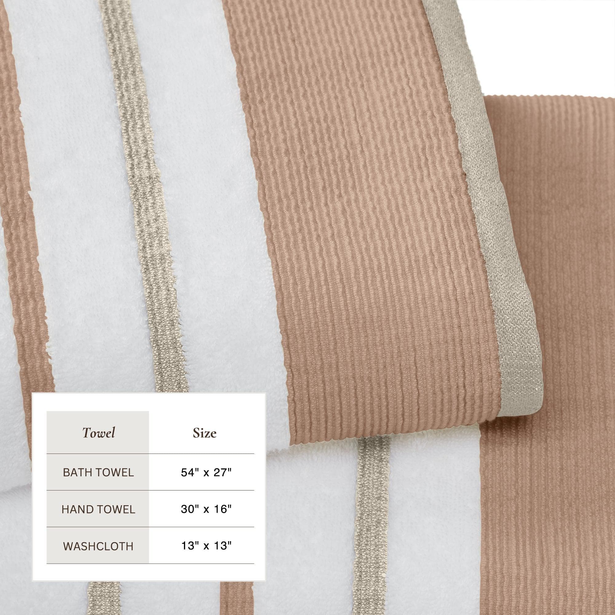 Decorative Cotton Stripe Bath Towel Set - Noelle Collection