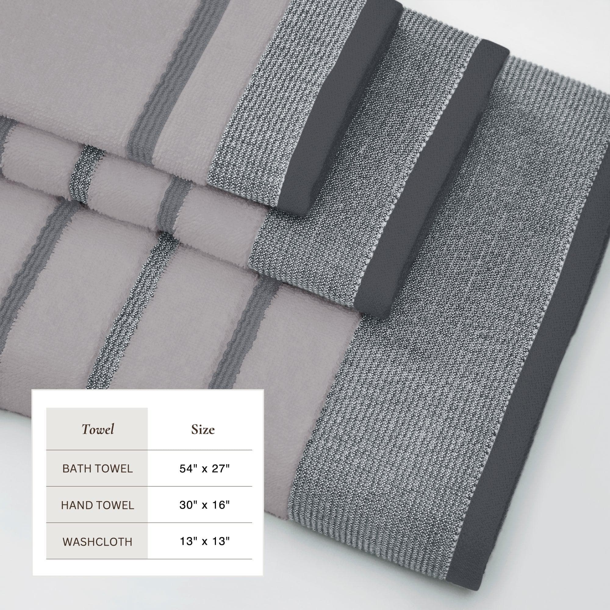 Decorative Cotton Stripe Bath Towel Set - Noelle Collection