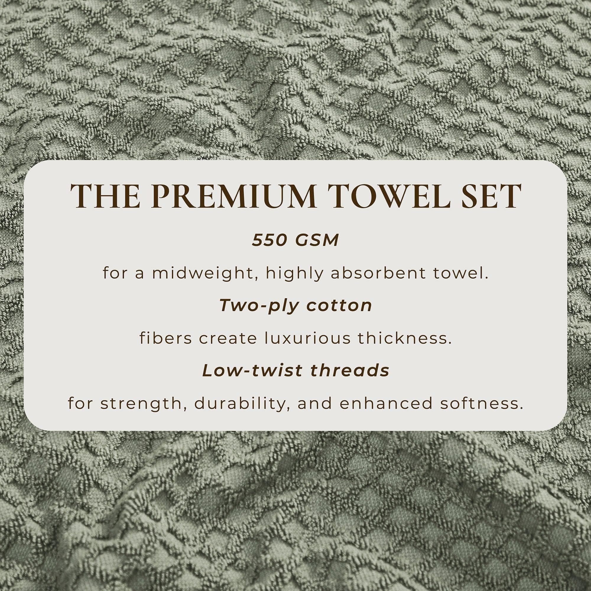 Cotton Diamond Waffle Weave Bath Towel Set - Grayson Collection