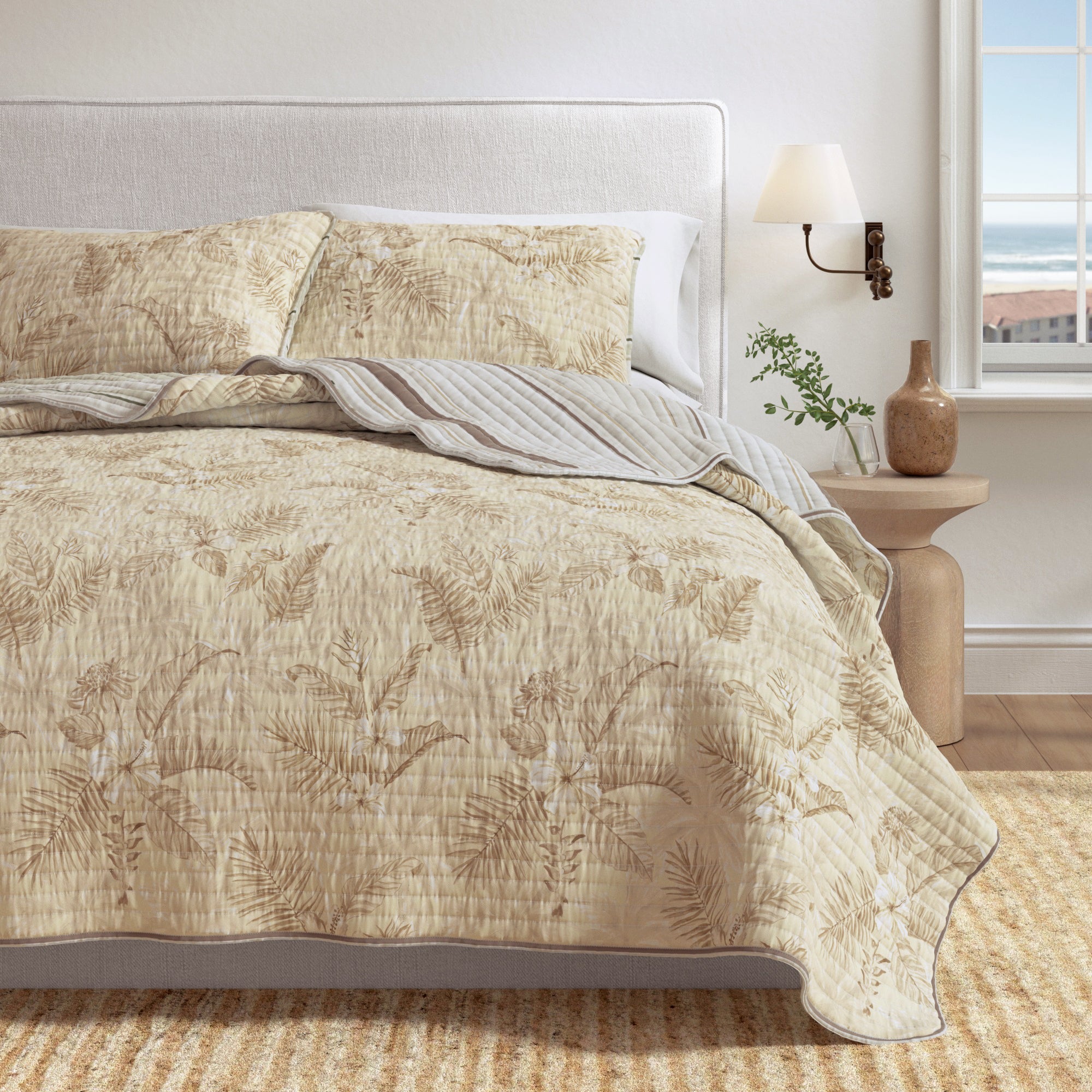 Floral Printed Cotton Quilt Set - Mendocino Collection