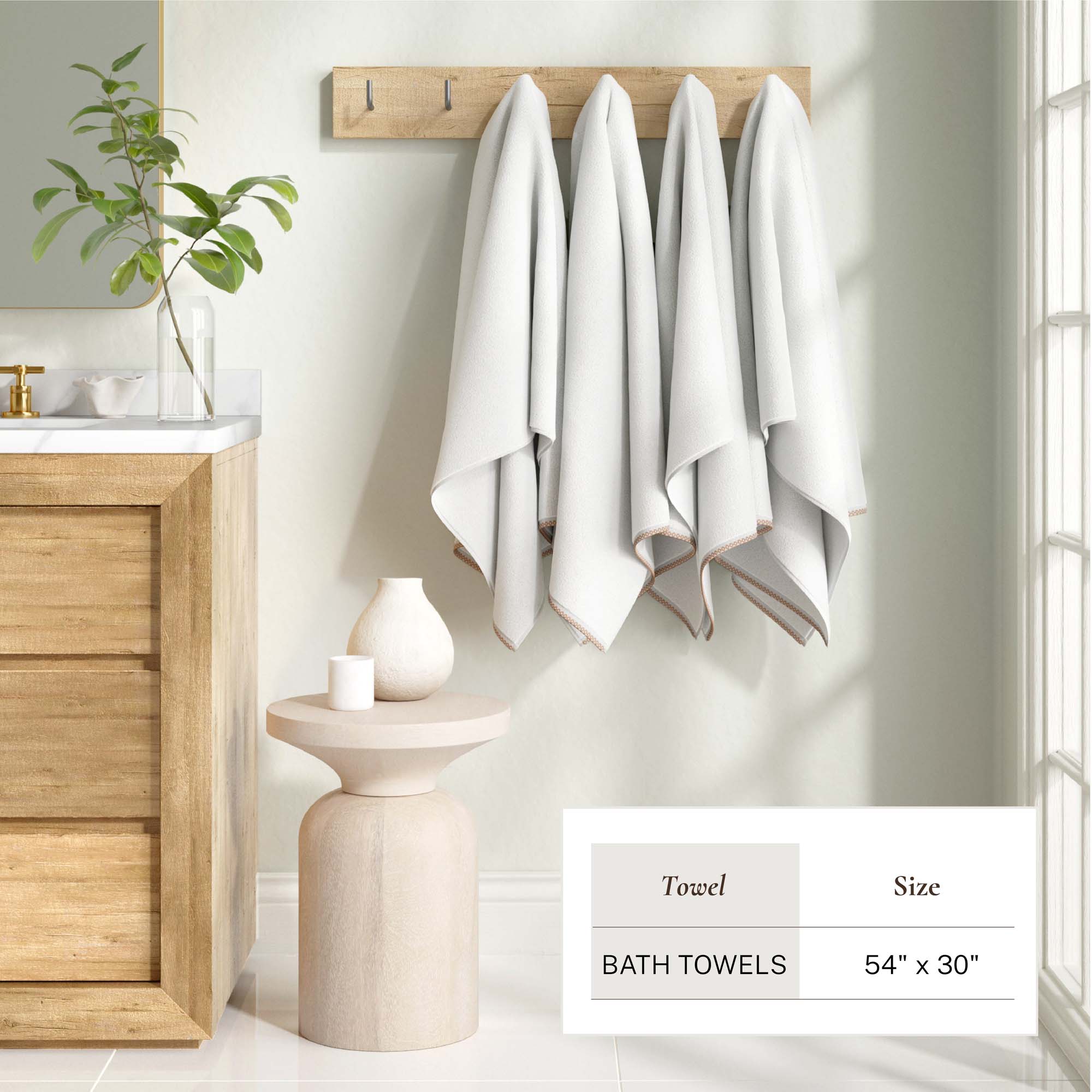 Cotton Border-Stitched 6-Piece Towel Set - Valery Collection