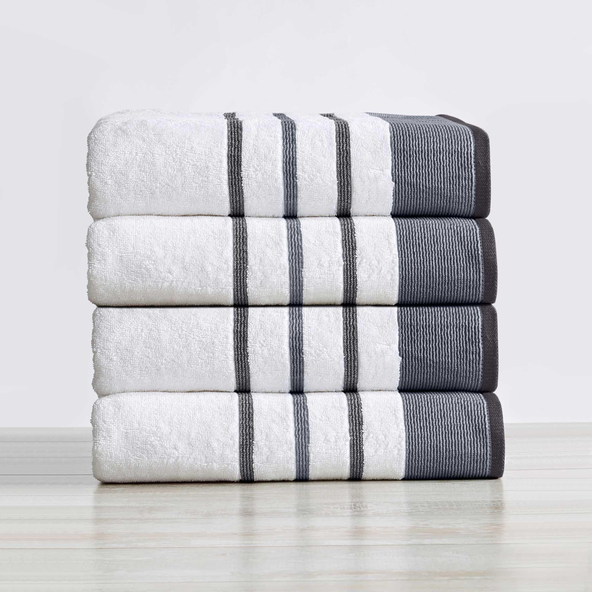 Decorative Cotton Stripe Bath Towel Set - Noelle Collection