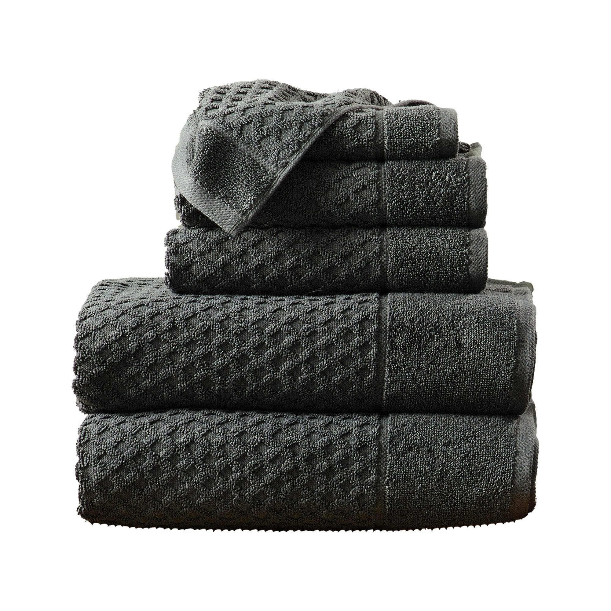 Cotton Diamond Waffle Weave Bath Towel Set - Grayson Collection